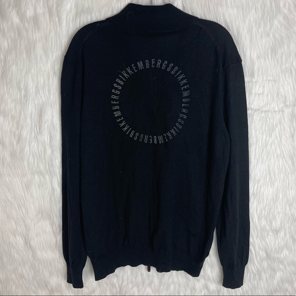 Bikkembergs Black Wool Zip Up Sweater